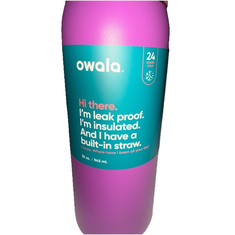 Owala FreeSip Stainless Steel Water Bottle / 32oz / Color: Fuscia NEW - Picture 2 of 9